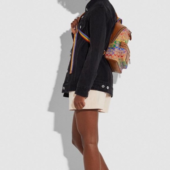 Coach Academy Pack In Rainbow Signature Canvas Bag - Picture 4 of 12